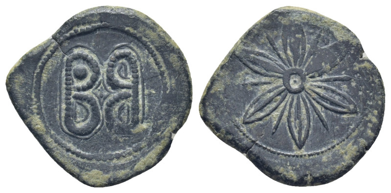 Empire of Nicaea AD 1227-1261. Magnesia Tetarteron Æ (19mm, 2.87 g) Pelleted B a...