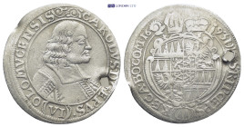 Charles II of Liechtenstein Kastelkorn, AD 1664-1695. AR, 6 Kreuzer. (2.7 Gr. 25mm.)