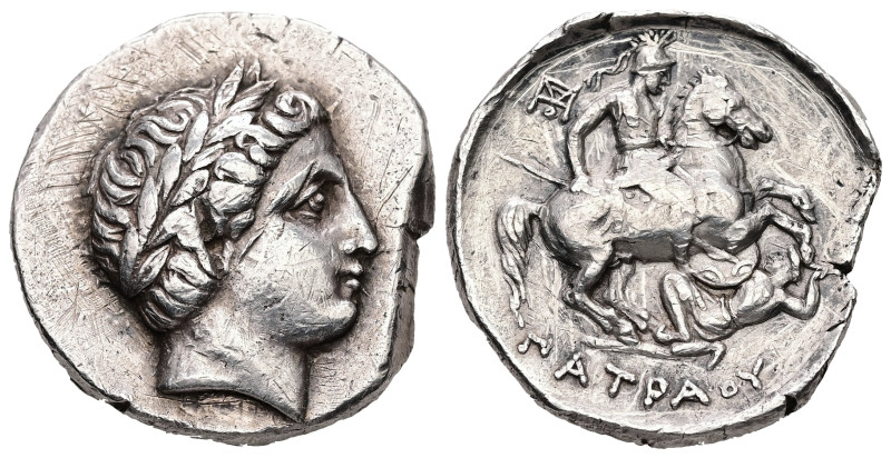 Kings of Paeonia, Patraos. AR, Tetradrachm. 12.85 g. - 25.00 mm. Circa 335-315 B...