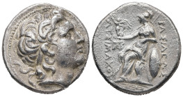 Kings of Thrace (Macedonian). Lysimachos, 305-281 BC. AR, Tetradrachm. 16.43 g. - 27.00 mm. Magnesia ad Maeandrum, circa 297/6-282/1.
Obv.: Diademed h...