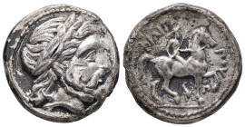 Kings of Macedon. Philip II, 359 - 336 BC. AR, Tetradrachm. 13.99 g. - 23.00 mm. Struck posthumously under Kassander ca. 316-311 BC. Amphipolis.
Obv.:...