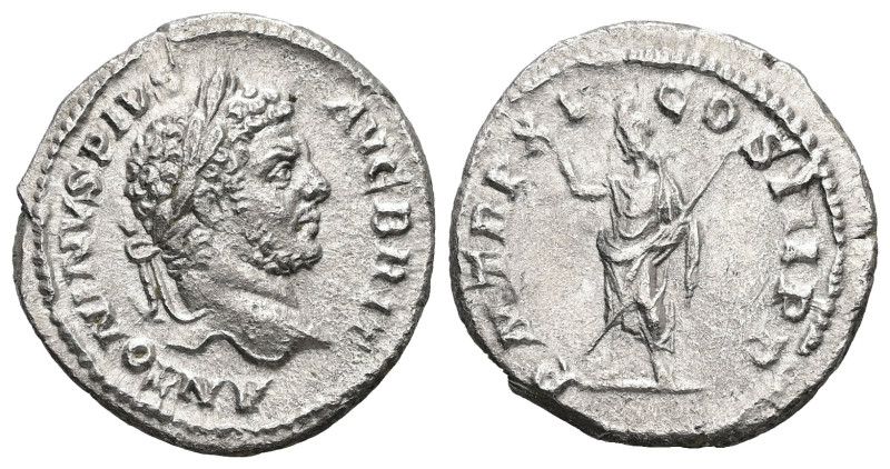 Caracalla, AD 197-217. AR, Denarius. 3.10 g. - 19.00 mm. Rome.
Obv.: ANTONINVS P...