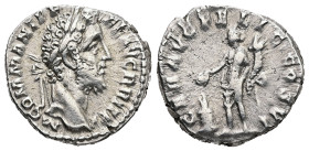 Commodus, AD 177-192. AR, Denarius. 3.50 g. - 17.00 mm. Rome.
Obv.: M COMM ANT P FEL AVG BRIT P P. Head of Commodus, laureate, right.
Rev.: GEN AVG FE...