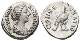 Diva Faustina II (wife of M. Aurelius), Died AD 175/6. AR, Denarius. 3.00 g. - 17.00 mm. Rome, 176-180 AD.
Obv.: DIVA FAVSTINA PIA. Bust of Faustina I...
