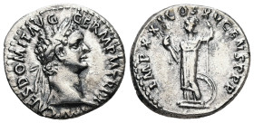 Domitian, 81-96 AD. AR, Denarius. 3.40 g. - 18.02 mm. Rome, 14 September AD 90 - 13 September AD 91.
Obv.: IMP CAES DOMIT AVG GERM P M TR P X. Head o...