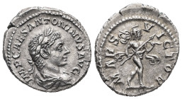 Elagabalus, AD 218-222. AR, Denarius. 2.53 g. - 18.00 mm. Rome.
Obv.: IMP CAES ANTONINVS AVG. Bust of Elagabalus, laureate, draped, right.
Rev.: MARS ...