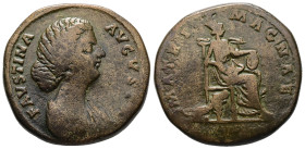 Faustina II (wife of M. Aurelius), AD 170-176. AE, Sestertius. 23.29 g. - 31.50 mm. Rome.
Obv.: FAVSTINA AVGVSTA. Bust of Faustina Junior, bare-headed...