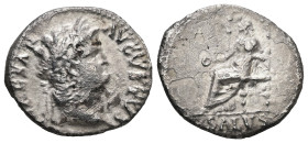 Nero, 54-68 AD. AR, Denarius. 3.10 g. - 18.00 mm. Rome.
Obv.: IMP NERO CAESAR AVGVSTVS. Head of Nero, laureate, right.
Rev.: SALVS. Salus, draped, sea...