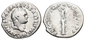 Titus, AD 79-81. AR, Denarius. 3.00 g. - 18.90 mm. Rome.
Obv.: IMP TITVS CAES VESPASIAN AVG P M. Head of Titus, laureate, right.
Rev.: TR P VIIII IMP ...