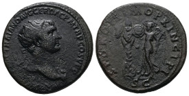 Trajan, AD 98-117. AE, Dupondius. 12.40 g. - 28.00 mm. Rome. 103-111 AD.
Obv.: [IMP CAES NER]VAE TRAIANO AVG GER DAC P M TR P COS V P P. Radiate head ...