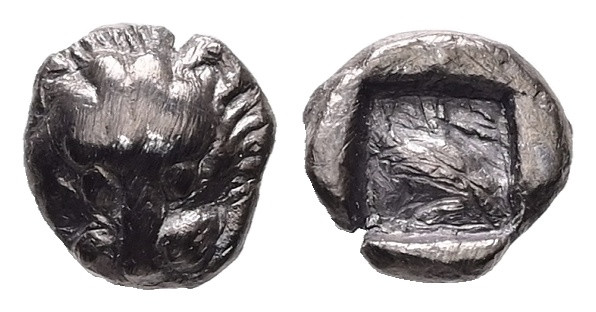 Cimmerian Bosporos, Pantikapaion. AR Tetartemorion, 0.26 g 6.54 mm. Circa 470-46...