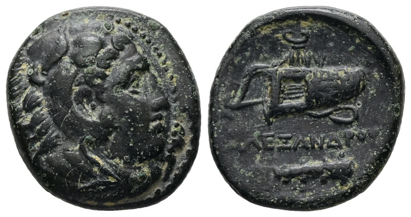 Kings of Macedon, Alexander III 'the Great'. Ae, 5.63 g 19.56 mm. 336-323 BC. Un...