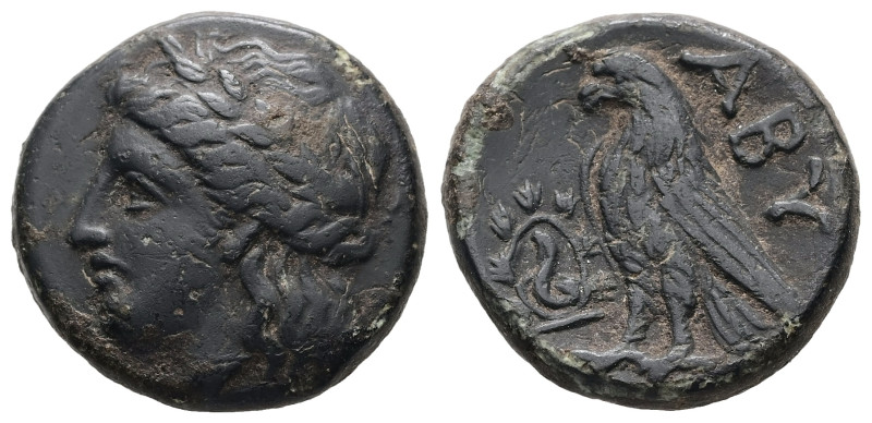 Troas, Abydos. Ae, 8.61 g 19.68 mm. Circa 4th-3rd century BC.
Obv: Laureate head...