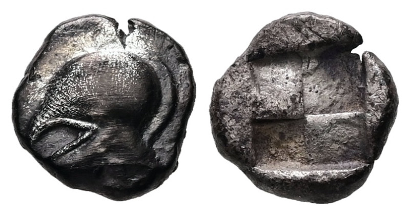 Troas, Neandria. AR Obol, 0.68 g 8.83 mm. Late 6th-5th century BC.
Obv: Crestles...