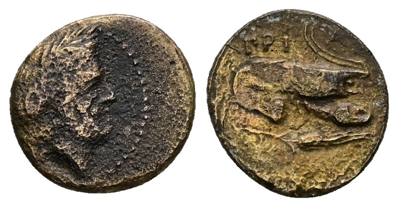 Mysia, Priapos. Ae, 2.14 g 14.52 mm. 4th-3rd centuries BC.
Obv: Laureate head of...