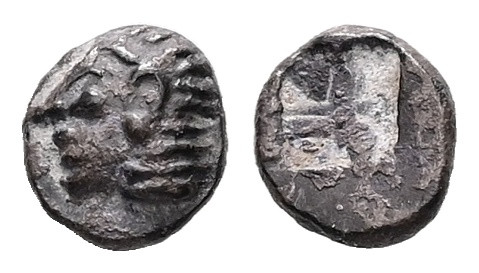 Ionia, Kolophon. AR Tetartemorion, 0.15 g 5.32 mm. Late 6th century BC.
Obv: Arc...