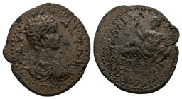 Thrace, Hadrianopolis. Caracalla as Caesar, AD 196-198. AE. 7.42 g. 26.70 mm.
Obv: ΜΑΥΡΑΝΤΩ K. Bareheaded and draped youthful bust of Caracalla, right...