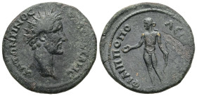 Thrace, Philippopolis. Antoninus Pius, AD 138-161. AE. 9.30 g. 27.05 mm.
Obv: ΑΝΤΩΝΕΙΝΟϹ [ϹΕΒ ΕΥϹΕΒΗϹ]. Radiate head of Antoninus Pius, right.
Rev: ΦΙ...