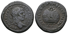 Thrace, Philippopolis. Caracalla, AD 198-217. AE. 8.54 g. 25.44 mm.
Obv: ΑVΤΚΜΑVΡϹΕV ΑΝΤΩΝΕΙΝΟϹ. Radiate bust of Caracalla, right.
Rev: ΑΛΕΞΑΝΔΡΙΑΕΝΦΙ...