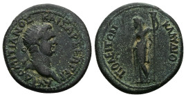 Bithynia, Bithynium Claudiopolis. Domitian, AD 81-96. AE. 8.78 g. 24.92 mm.
Obv: ΑΥΤΔΟΜΙΤΙΑΝΟΣΚΑΙΣΑΡΣΕΒΓΕΡ. Radiate head of Domitian, right.
Rev: ΚΛΑΥ...