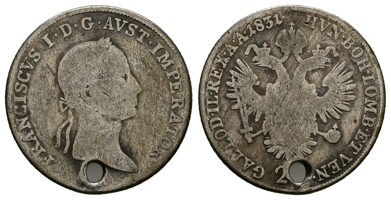 Austria. Francis I, AD 1804-1835. AR, 20 Kreuzer. 6.16 g. 26.40 mm.
Obv: FRANCIS...