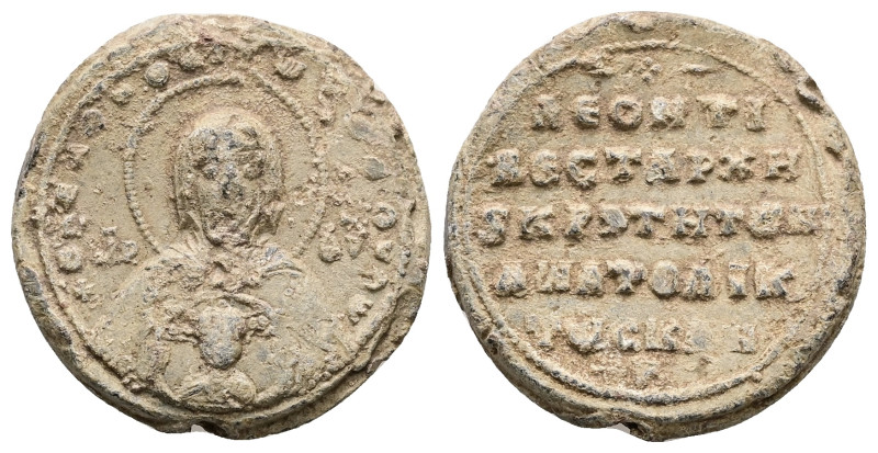 PB Byzantine seal of Leo Skleros, vestarches and krites of Anatolikon (c. 1060–1...