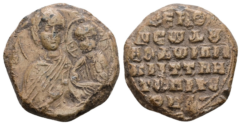 PB Byzantine seal of Theodore Proteuon, patrikios and judge of the velum (AD 11t...