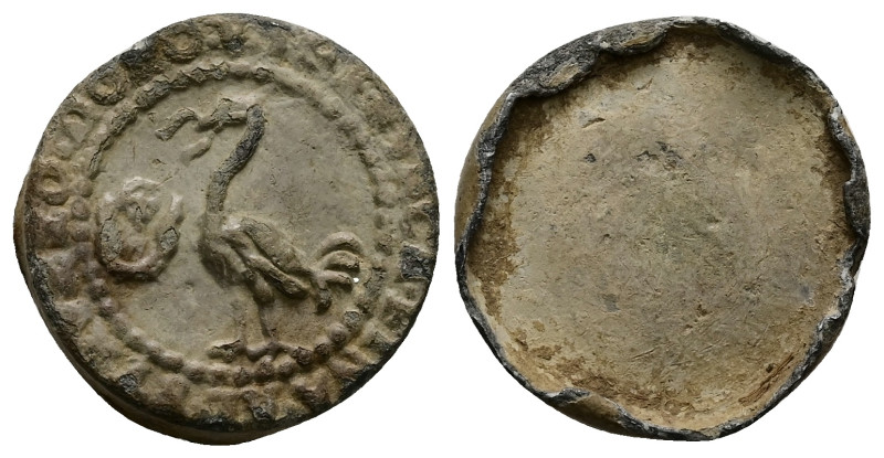 PB Venice. Theriac Capsule Seal (c. AD 17th century)
Obv: Radiant ostrich standi...