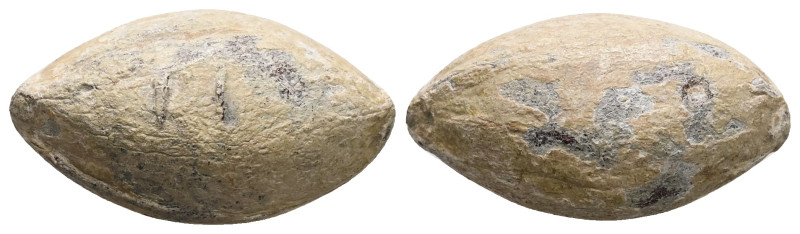 PB Greek sling bullet (c. 4th–1st centuries BC)
Sling bullet is with a letter, Π...