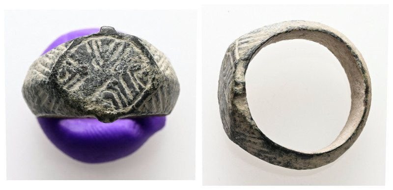 AE Medieval finger-ring (AD 9th-14th centuries)
Bronze finger-ring; almond bezel...