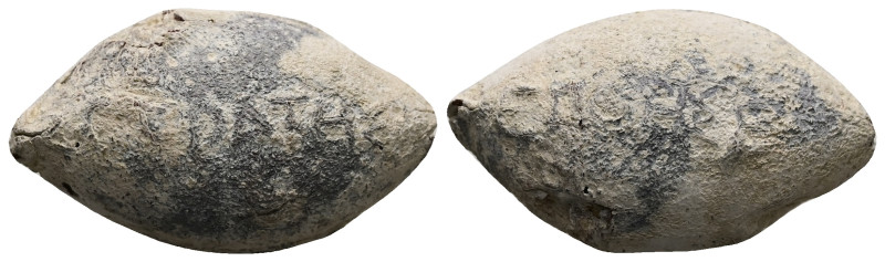 PB Greek sling bullet (c. 4th–1st centuries BC)
Sling bullet with the name of ΣΩ...