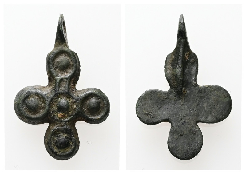 Pendant Cross. Middle Byzantine, 10thC-12thC.
Cruciform pendant; bronze; with ci...