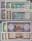 Afghanistan: interesting lot of 7 banknotes containing 2 to 100 Afghanis ND P.28,29,30,30A,32,33,34, in great condition with crisp paper, not washed o...