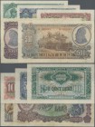 Albania: Banka e Shtetit Shqiptar set with 5 Banknotes series 1949 with 10, 50, 100, 500 and 1000 Leke, P.24-27A in F+ to UNC condition. (5 pcs.)