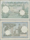 Algeria: Banque de l'Algerie 50 Francs 1936, P.80, very nice condition with strong paper and bright colors, just a few folds and minor spots. Conditio...