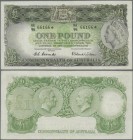 Australia: 1 Pound ND(1953-60) QEII P. 30r, replacement / star note, light folds in paper, probably pressed dry, no tears, nice colors, condition: VF ...