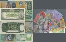 Australia: lot of 17 different banknotes from different series and with different issue dates containing P. 26b, 34a, 43e, 46c, 42d, 2x 49b, 50a, 58f ...