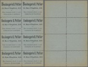 Belgium: Uncut sheet with 8 pcs. Notgeld 4 Centimes Boulangerie U. Peltier - 10, Rue d'Enghien, Ath, ND, P.NL, Debelder NL in UNC condition. (8 pcs.)
