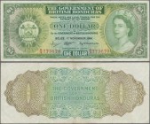 Belize: 1 Dollar 1961 P. 28b, with several light folds in condition: VF.