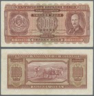 Bulgaria: 1000 Leva 1940 P. 59, with center fold, handling in paper and light horizontal fold, no holes or tears, still strongness in paper and bright...