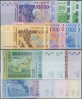 Burkina Faso: set of 9 banknotes from 500 to 10.000 Francs ND P. 315C-319C, 2x 500 Francs, 2x 1000 Francs, 2x 2000 Francs, 2x 5000 Francs and 1x 10.00...