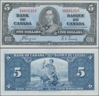 Canada: 5 Dollars 1937 P. 60c, light dint at right, otherwise crisp original, condition: aUNC.