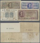 Ceylon: Nice set with 4 banknotes, comprising 5, 10, 25 and 50 Cents 1942, P.42-45a, 10 Cents with rusty spots at right border otherwise perfect, all ...