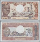 Chad: 500 Francs ND(1974) P. 2, crisp original apper, original colors, light handling in paper but no strong folds, condition: aUNC.
