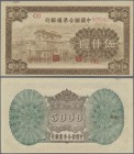 China: Very rare 5000 Yuan ND(1945) Federal Reserve Bank of China (Japanese Puppet Bank), P.J92a, almost perfect condition with a few minor spots and ...