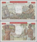 Djibouti: 1000 Francs ND(1938) Specimen P. 10As with zero serial numbers and Specimen perforation, with only a light corner bend in condition: aUNC.