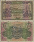 Egypt: National Bank of Egypt 100 Pounds December 15th 1944 with signature: Nixon, P.17d in used condition with several folds, small border tears and ...