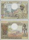 Equatorial African States: rare banknote 10.000 Francs ND(1968) Specimen P. 7s with portrait Bokassa, zero serial numbers and specimen perforation, un...