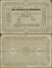 Estonia: Estonian Republic 5% Interest Debt Obligations 50 Marka dated January 1st 1920, P.29a, larger tears, pencil annotations at upper margin and s...
