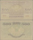 Estonia: 500 Marka ND(1920-21), without ”Seeria”, P.49a, highly rare banknote in excellent condition, just a few minor creases in the paper and a soft...
